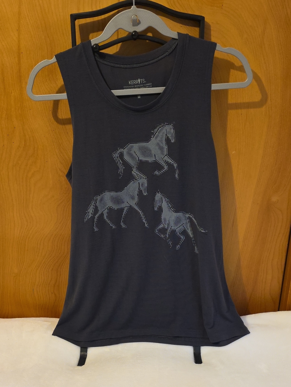 Kerrits Sleeveless T-shirt Charcoal With Graphic Of Horses